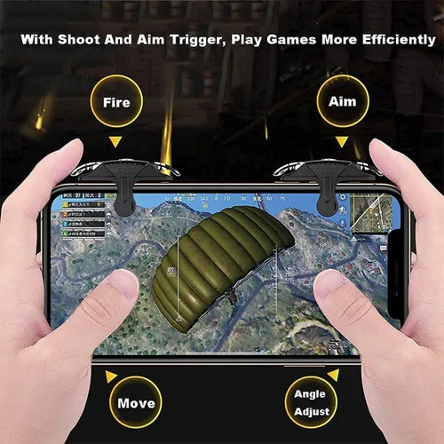 Vista 4 de Mobile PUBG Game Controller Handle Grip With Cooling Fan Triggers Phone L1R1 Trigger Cooler Gamepad With Radiator For Phone iPhone Android iOS