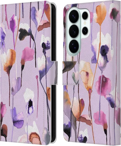 Vista 150 de Head Case Designs Officially Licensed Ninola Abstract Poppies Lilac Floral Leather Wallet Case Compatible with Samsung Galaxy A07 4G