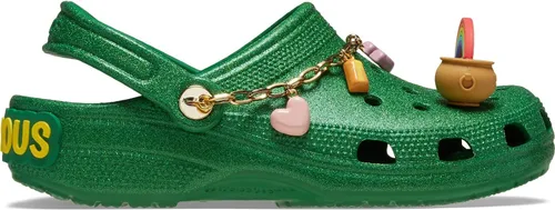 Vista 5 de Crocs Zuecos clásicos unisex para adultos con dijes de la suerte Verde Kelly