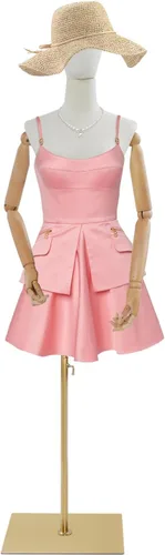Vista 12 de Maniquí femenino con forma de torso, 51.18-70.87 pulgadas, maniquí de costura ajustable en altura con soporte de metal, cuerpo de maniquí