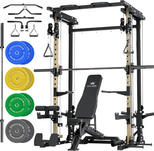 Vista 18 de Major Fitness Máquina Drone3 Smith, estante de energía todo en uno