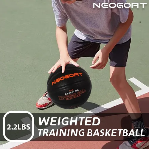 Vista 3 de 3LBS/2.2LBS 29.5"/28.5" Weighted Heavy Basketball Training Equipment for in& Outdoor Improving Handling Dribbling, Passing&Rebounding Skills