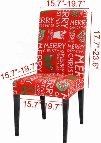 Vista 7 de Ogrmar - 4 fundas protectoras para silla de comedor, extraíbles y lavables para decoración navideña/decoración del hogar, funda para asiento