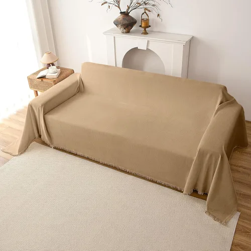 Vista 14 de Funda de felpilla para sofá, funda suave con borlas para sofá, funda de sofá para sofá de 2 puestos, funda de sofá, protector de muebles lavable