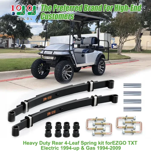 Vista 3 de 10L0L Kit de resorte trasero de 4 hojas para EZGO TXT Electric 1994-up y Gas 1995-2013 carrito de golf, incluye bujes, mangas, pernos en U, OEM