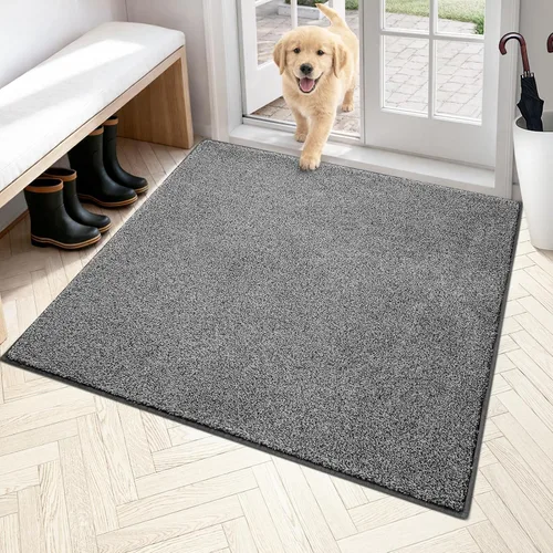 Vista 62 de PURRUGS Tapete para puerta con atrapamiento de suciedad, 20 x 31.5 pulgadas, antideslizante, lavable a máquina, tapete para puerta de perro, tapete