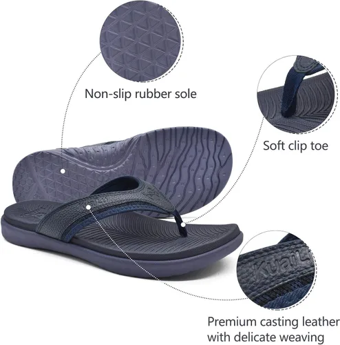 Vista 2 de KuaiLu Sandalias deportivas para hombre, cómodas, ortopédicas, con soporte de arco para fascitis plantar, para exteriores, verano, playa, talla 7 15