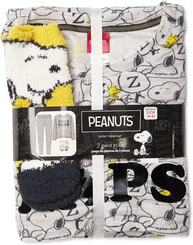 Vista 3 de Peanuts Snoopy - Conjunto de pijama de 3 piezas para mujer