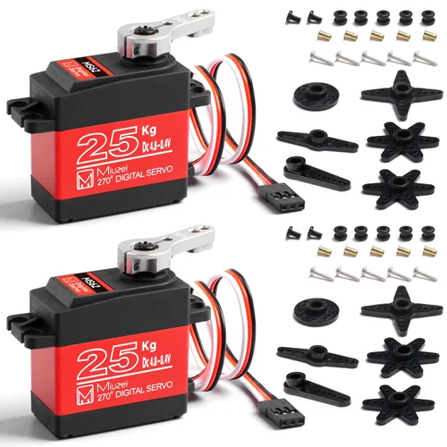Vista 8 de Miuzei 55.1 lbs Servo Motor Alto Par Metal Gear para 1/10 1/8 RC Car 1 Pack