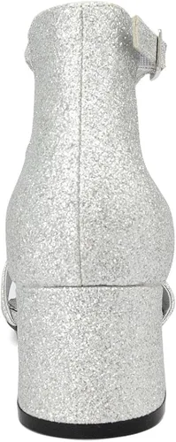 Vista 3 de London Fog Nikki - Sandalias de tacón bajo de dos piezas para mujer con correa al tobillo
