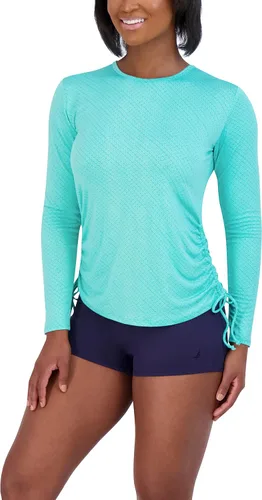Vista 2 de Caribbean Joe Camiseta de natación de manga larga estándar para mujer con protección solar UPF de secado rápido