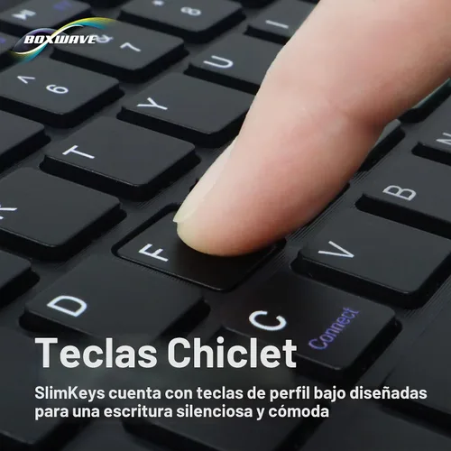Vista 5 de BoxWave Teclado compatible con la tableta Chuwi Hi10, teclado Bluetooth SlimKeys con trackpad, panel táctil delgado portátil, color negro azabache
