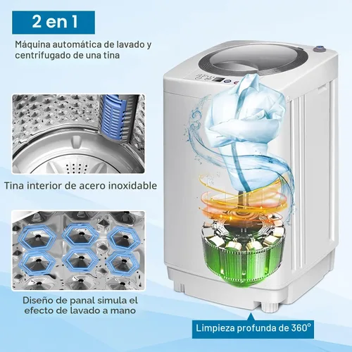 Vista 3 de ARLIME - Lavadora portátil de 1.2 pies cúbicos, capacidad de 8 libras Bomba de drenaje integrada, combo de lavadora y secadora completamente