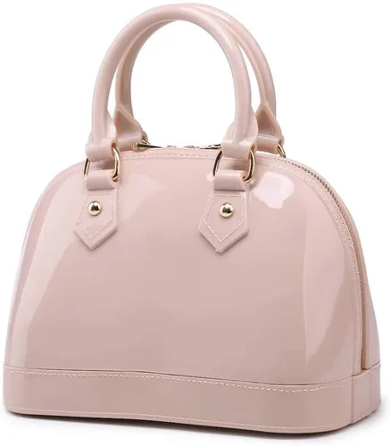 Vista 2 de Bolso de mano de gelatina de color caramelo de señora, bolso de mano de concha, bolso de hombro cruzado con asa superior