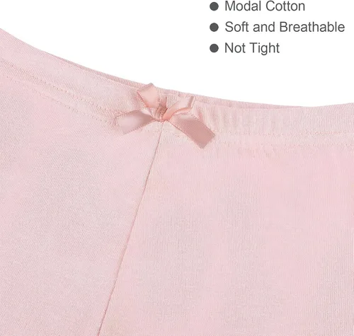Vista 4 de Ruisita Paquete de 6 pantalones cortos con volantes para niños pequeños y niñas, pantalones cortos de bicicleta con ruedas, pantalones cortos