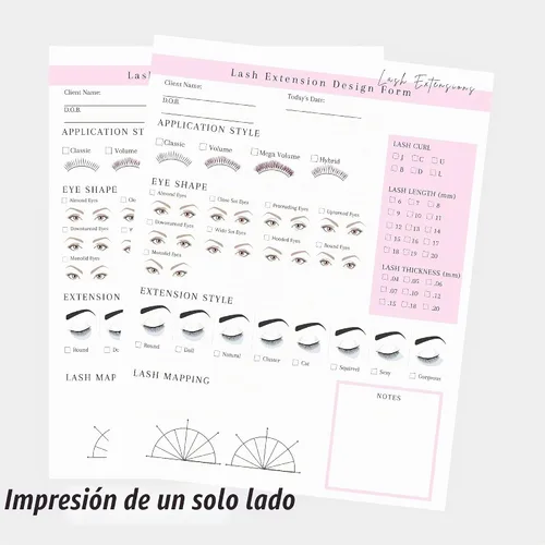 Vista 3 de Extensiones de pestañas de consentimiento, ingesta, formularios de cuidado posterior con estilo de aplicación de rizo de longitud de mapeo Paquete