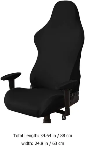 Vista 8 de Beavorty Juego de fundas elásticas para sillas de computadora con protectores de reposabrazos, ajuste elástico para sillas estándar de deportes