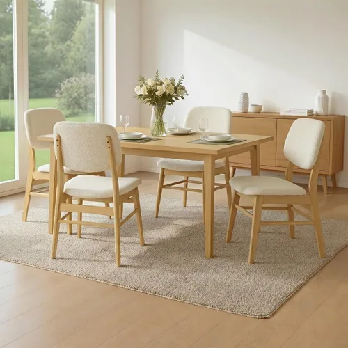 Vista 34 de KISLOT - Juego de 2 sillas de comedor de madera, sillas de cocina tapizadas, originales