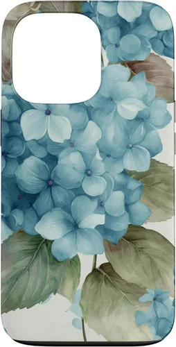 Vista 10 de Watercolor Shabby Chic Blue Hydrangeas Flower Case for iPhone 17