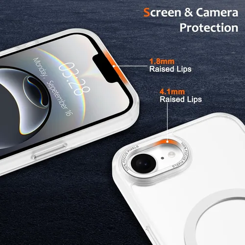 Vista 1224 de Anuck - Funda magnética para iPhone 11 compatible con MagSafe, carcasa trasera mate translúcida dura, borde de TPU, delgada, resistente a impactos
