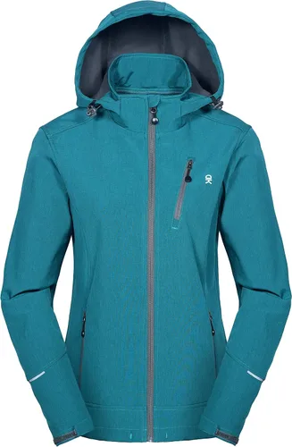Vista 3 de Little Donkey Andy Chaqueta Softshell para mujer con capucha extraíble, forro polar y repelente al agua