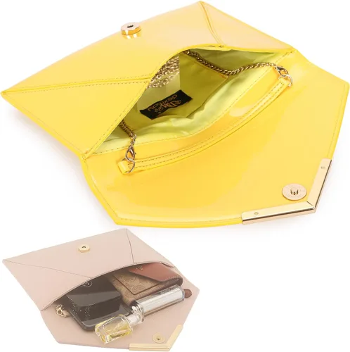 Vista 6 de Dexmay - Bolso de mano para mujer, de piel de charol, bolso de vestir plegable