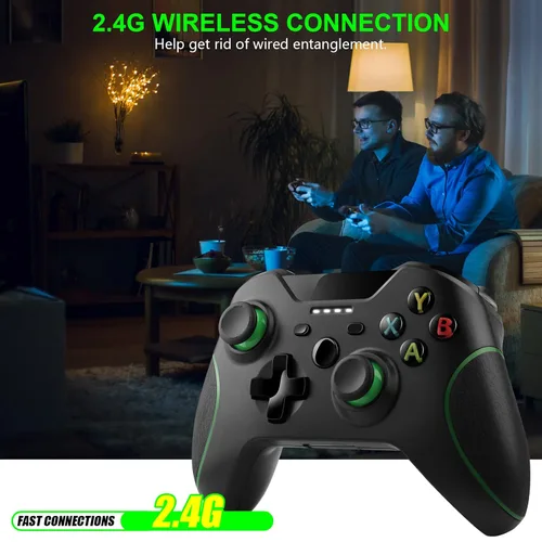 Vista 5 de Wireless Controller Compatible with Xbox OnePC - 2.4GHz Game Controller Built-in Dual Vibration Gamepad Compatible with Xbox OneOne SOne XOne Series