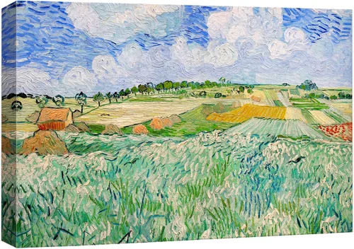 Vista 46 de Van Gogh - Lienzo con diseño giclée de olivos con cielo amarillo y sol, arte de pared de galería, estirado y enmarcado, listo para colgar, 24 x 36