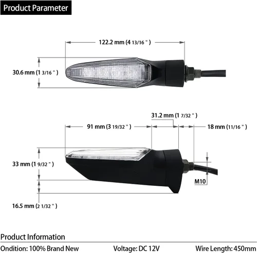 Vista 2 de Luz de giro universal para Honda MSX 125 150 Suzuki Yamaha Kawasaki, Humo