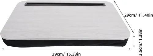 Vista 2 de Elevador portátil ajustable para computadora portátil para cama y sofá, escritorio ergonómico para estudiantes con soporte multiángulo, mesa ligera