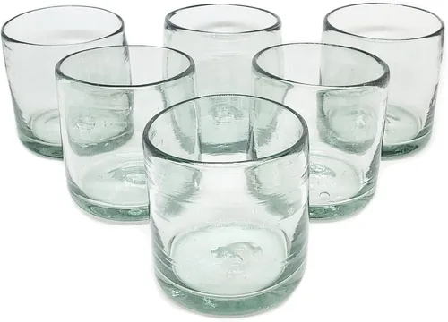 Vista 17 de Clear Blown - Juego de 6 vasos de 10 onzas, cristalería mexicana hecha a mano, vidrio reciclado, sin plomo ni toxinas (mezclador)