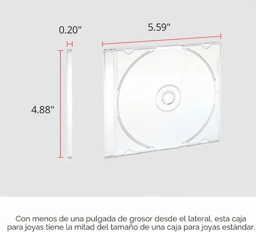 Vista 5 de Verbatim - Estuches para CD, DVD y Blu-Ray transparentes, delgados, 5.2 mm – Paquete de 25