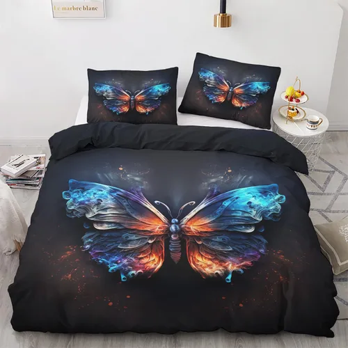 Vista 20 de Funda de edredón abstracta tamaño individual Juego de ropa de cama geométrica 2 piezas Funda de edredón con patrón de microfibra suave