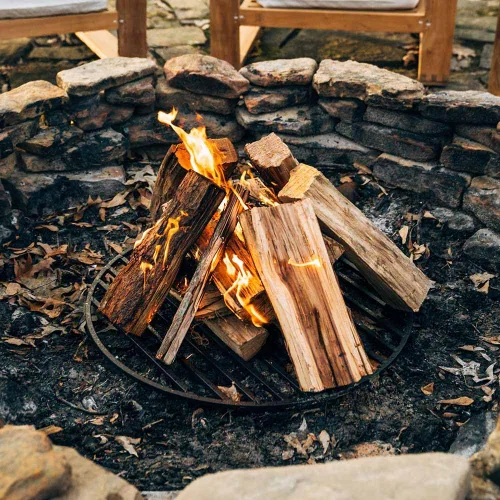 Vista 2 de TITAN GREAT OUTDOORS Rejilla redonda para fogatas de ceniza y brasa, resistente, de acero de 1/2 pulgada, elevada, para leña, para chimeneas