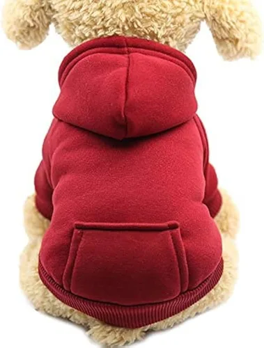 Vista 28 de Jecikelon Sudadera con capucha para perro de invierno con bolsillos, ropa cálida para perros pequeños, abrigo de Chihuahua, ropa de cachorro y gato