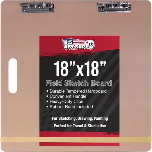 Vista 7 de U.S. Art Supply Tablero de dibujo para artistas, de 11 x 17 pulgadas, tablero de dibujo ligero con asa, clip y banda de goma para arte, bocetos