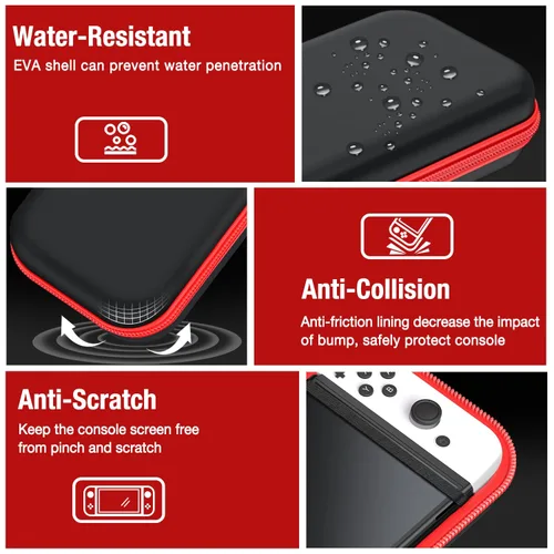 Vista 5 de Switch Carrying Case Compatible with Nintendo Switch and New Switch OLED Console, Switch Case Protective Hard Shell Portable Switch Travel Case