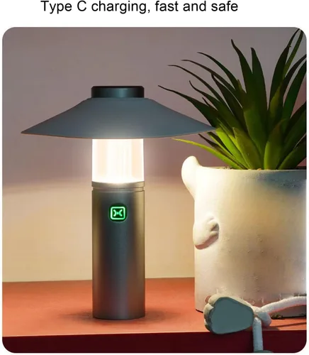 Vista 5 de Luqeeg Linterna de campamento, 3 en 1, imán para exteriores, linterna LED con pantalla desmontable, 5 modos, gancho para colgar, IP65, a prueba