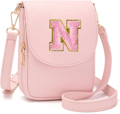 Vista 23 de Viverte Bolso Cruzado para Niñas Adolescentes Pequeñas, Bolso Inicial para Celular, Pequeña Cartera para Niños Pequeños, Bolso de Cuero con Tres