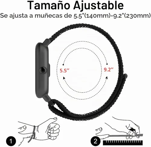Vista 3 de Wanme Bandas compatibles con Amazfit Bip 3 / Bip 3 Pro / Bip U Pro / Bip / Bip Lite / Bip S / Bip S lite / Bip U, Amazfit Active 2, correa de Negro
