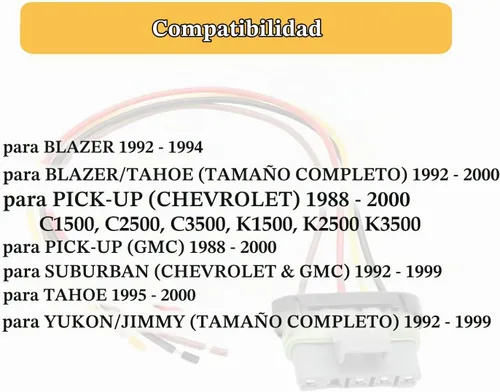 Vista 3 de Conector de pigtail de arnés de luz trasera de camioneta ACCYPRO Compatible con 1988-1998 Chevy GMC Tahoe Yukon Blazer Suburban