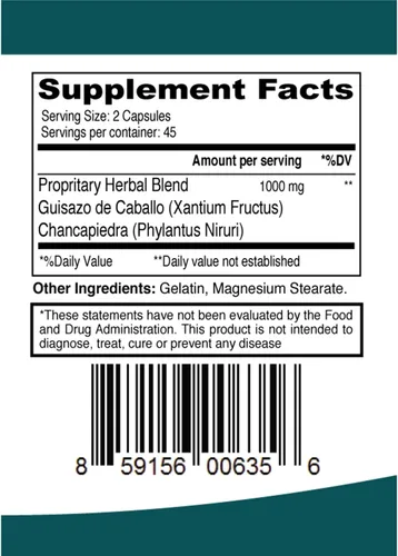 Vista 4 de ELP ESSENTIAL Guisazo de Caballo y Chancapiedra 500 mg 90 Cápsulas Promueve Riñones Saludables (Paquete de 2)