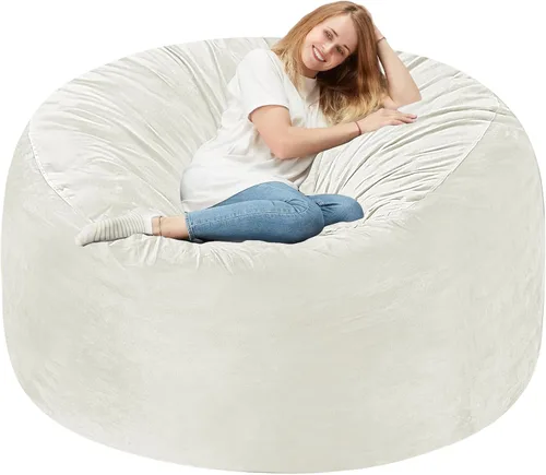 Vista 33 de Homguava - Sillón puff de 3 pies Sillón estilo puff grande de 3 pulgadas con relleno de espuma viscoelástica, sofá suave con funda de terciopelo