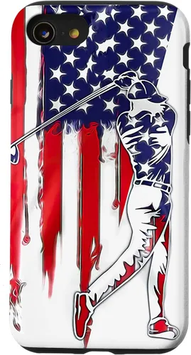 Vista 18 de Funny American Flag Golf For Golfer Case for iPhone 16