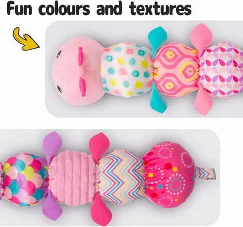 Vista 4 de Sumobaby - Juguetes de peluche musicales para bebés, con múltiples texturas sensoriales, sonajero y crujidos, para tiempo boca abajo, recién nacidos