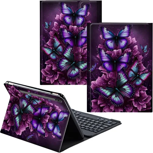Vista 48 de Para Samsung Galaxy Tab S6 Lite Funda 2022/2020 Teclado Inalámbrico Desmontable Y Cubierta De Soporte De Cuero PU Funda Protectora Para Samsung