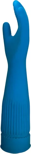 Vista 4 de ETERNA Guantes extra largos, guantes para limpieza de lavandería, cocina y hogar, efecto cepillo en los dedos, longitud más larga con funda