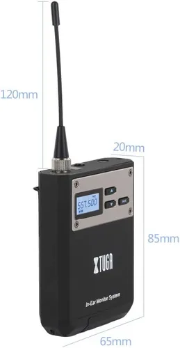 Vista 6 de XTUGA IEM1100 Wireless in Ear Monitor System, UHF IEM System (1 Bodypack) Single Channel, 250FT Operating Range, Compact Mono Professional In Ear