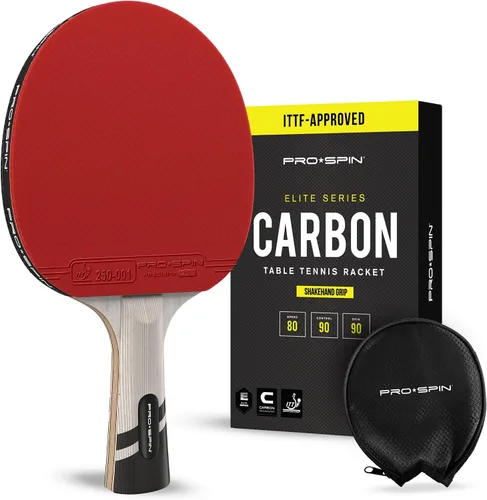 Vista 15 de PRO-SPIN Ping Pong Paddles – ITTF Approved Professional Table Tennis Rackets with Carbon Fiber for Superior Control 7-Ply Blade, Premium Rubber
