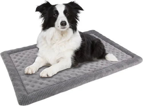 Vista 13 de Almohadilla para jaula de perro 24x17 pulgadas gris, colchoneta de cama de espuma viscoelástica para perro pequeño y gato, lavable, cama para dormir